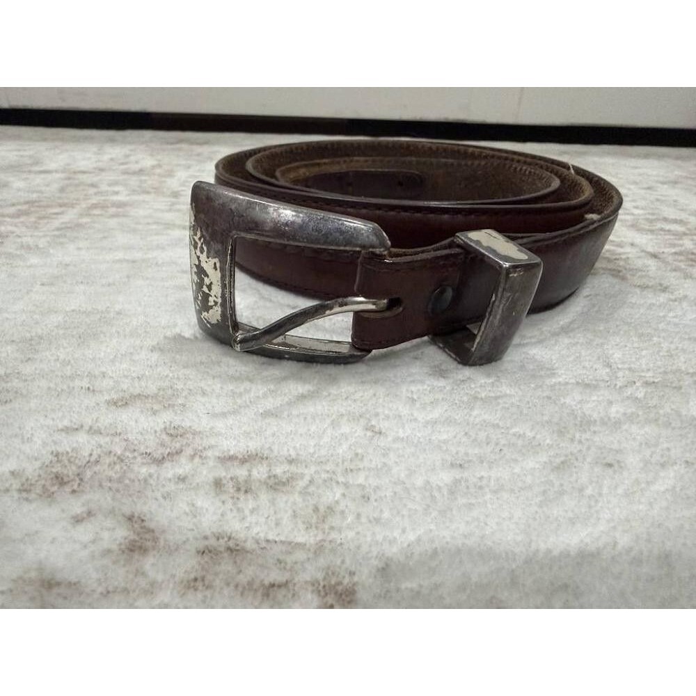 VTG Brighton Braided Leather Western Bone Belt 42